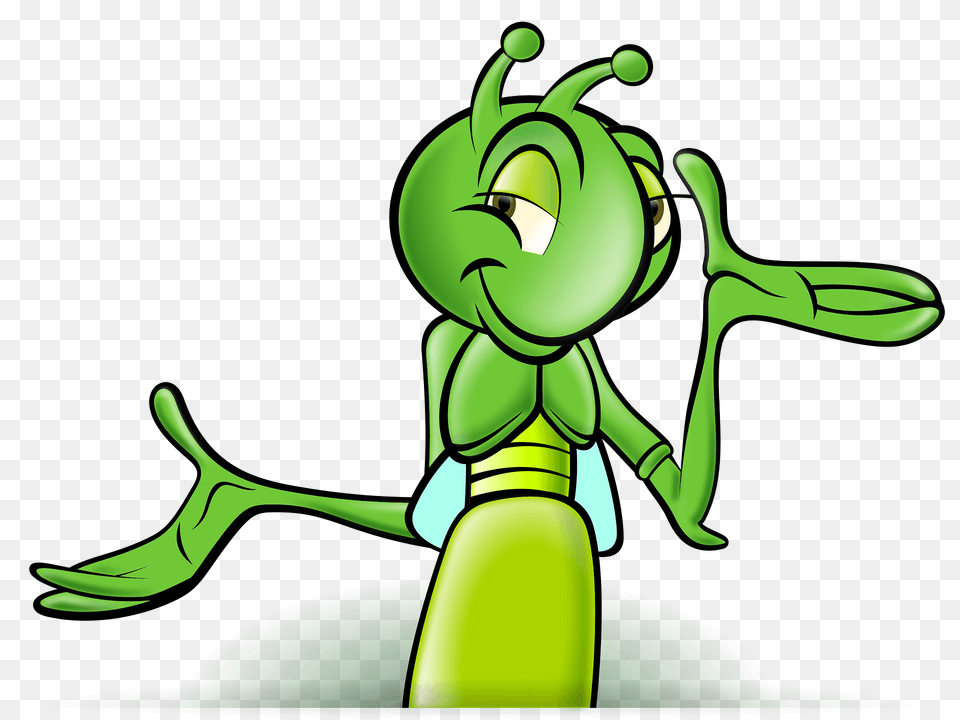 Smiling Green Cricket Clipart, Animal, Baby, Person Png