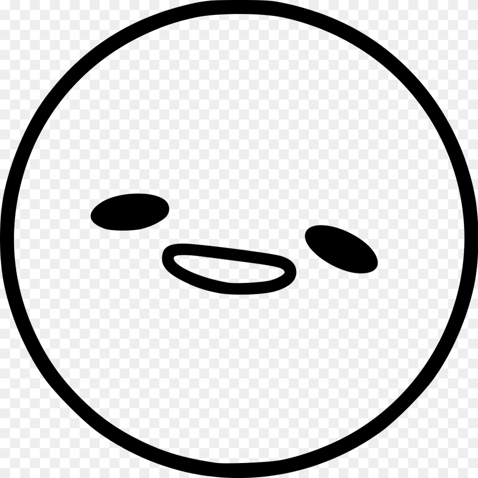 Smiling Gudetama Face, Gray Free Png