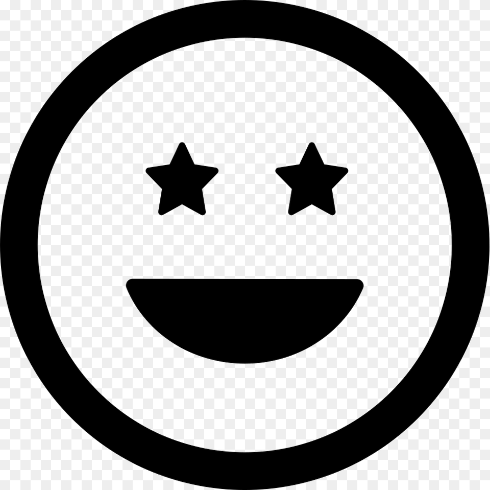 Smiling Happy Emoticon Square Face With Eyes Like Stars Number 12 In Circle, Star Symbol, Symbol Png