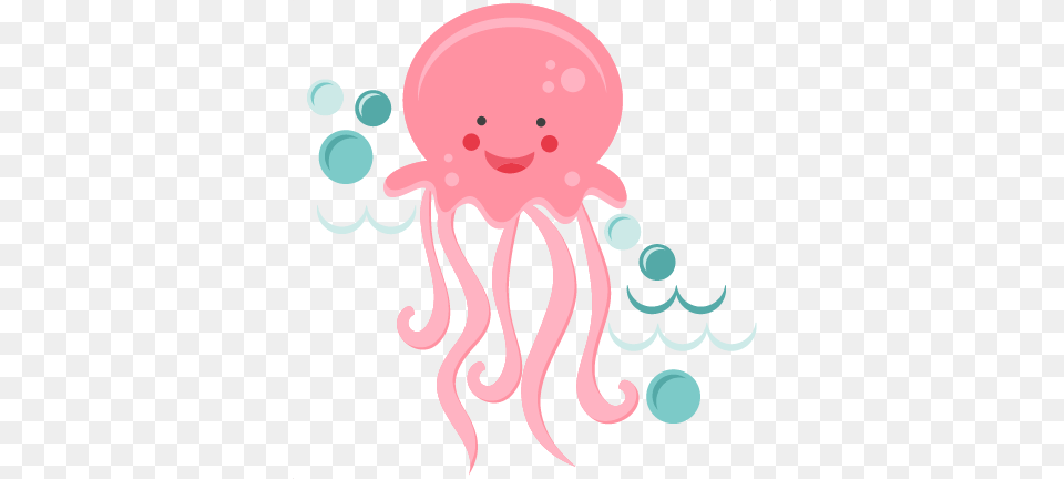 Smiling Jellyfish Svg Scrapbook Cut File Cute Clipart Jellyfish Clipart, Animal, Sea Life, Invertebrate, Baby Free Png