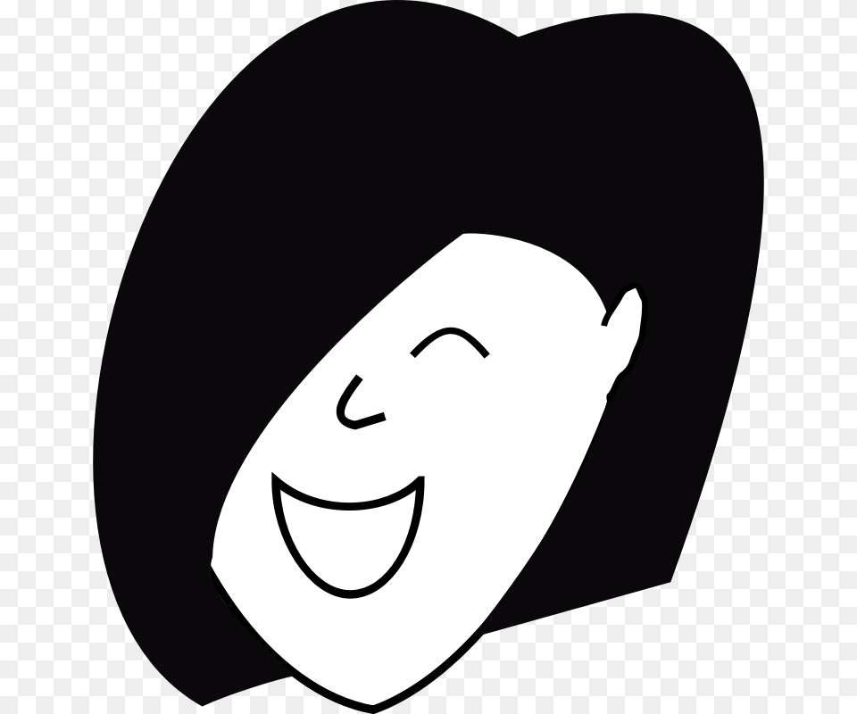 Smiling Lady Face Clip Art, Stencil, Clothing, Hat, Head Free Png Download