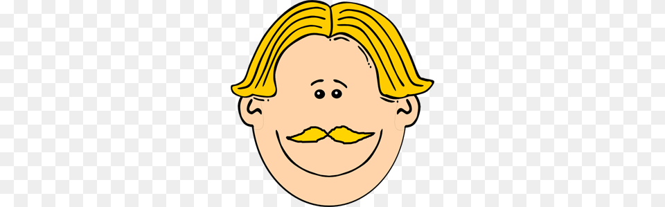 Smiling Man With Blond Hair And Mustache Clip Art For Web, Face, Head, Person, Baby Free Png Download