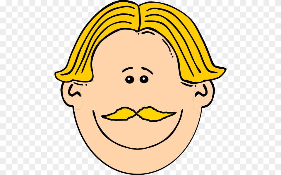 Smiling Man With Blond Hair And Mustache Clip Art For Web, Face, Head, Person, Baby Free Png