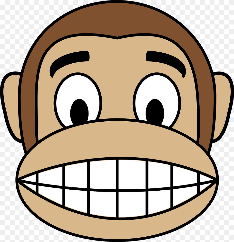 Smiling Monkey Face Showing Teeth Clipart, Head, Person Png