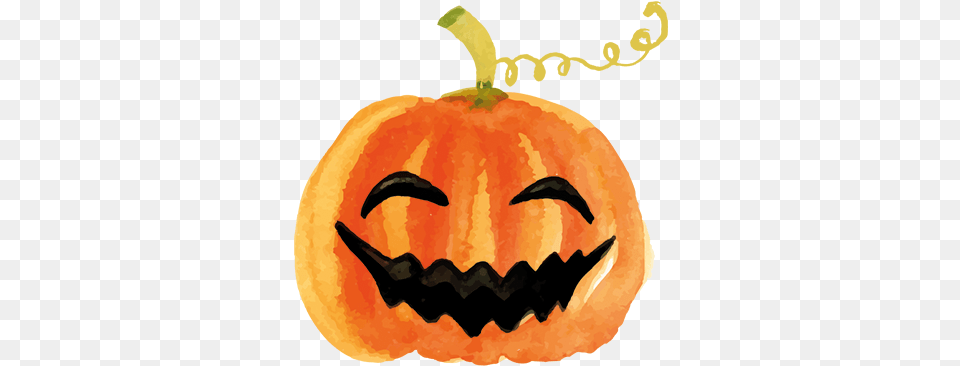Smiling Pumpkin Halloween Wall Sticker Pumpkin, Food, Plant, Produce, Vegetable Png