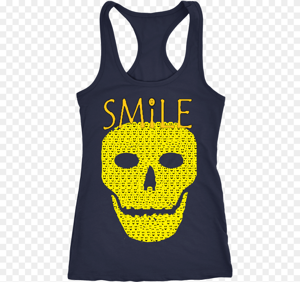 Smiling Skull Portable Network Graphics, Clothing, Tank Top Png