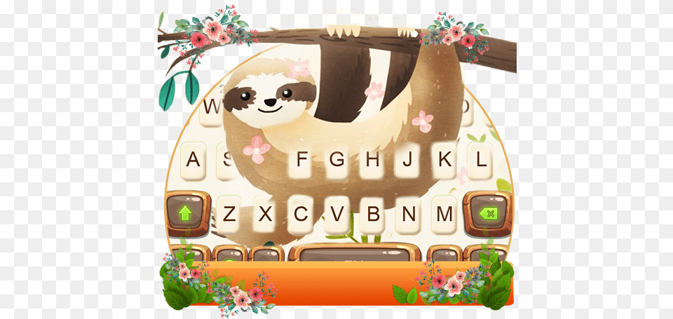 Smiling Sloth Keyboard Theme Apps On Google Play Cartoon, Birthday Cake, Cake, Cream, Dessert Free Transparent Png