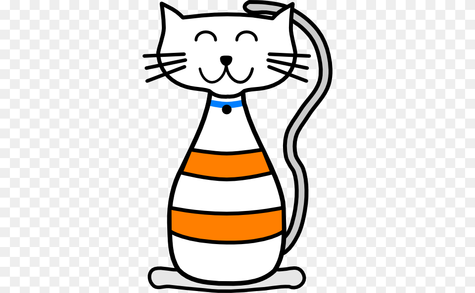 Smiling Striped Cat Character Clip Arts Download, Bag, Jar, Ammunition, Grenade Free Png