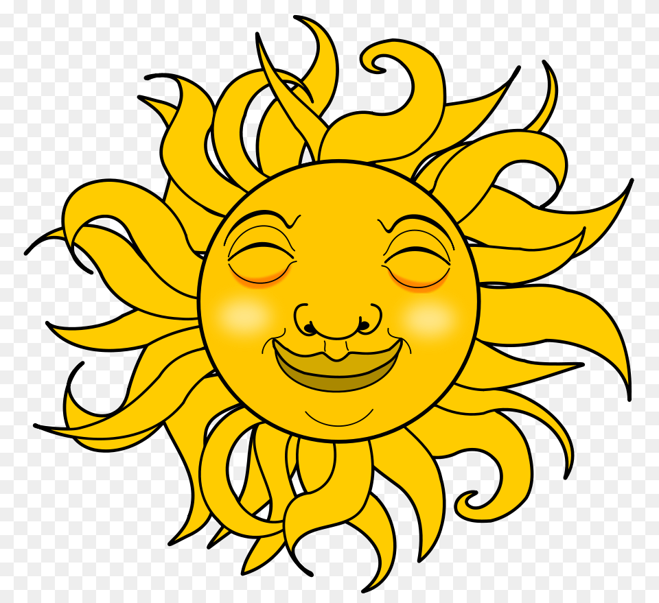 Smiling Sun, Face, Head, Person, Flower Free Png Download