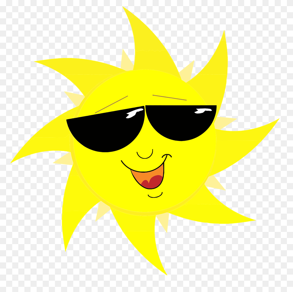 Smiling Sun With Sunglasses, Accessories, Logo, Fish, Animal Free Png
