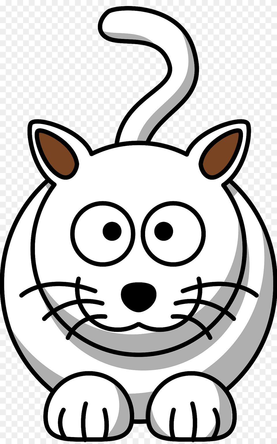 Smiling White Cat With Big Eyes Clipart, Ammunition, Grenade, Weapon Free Png Download