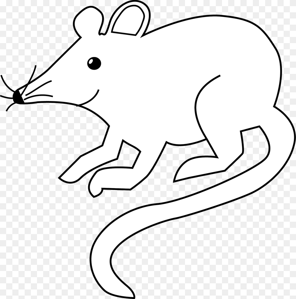 Smiling White Mouse Black And White Clipart, Animal, Mammal, Wildlife, Fish Free Png