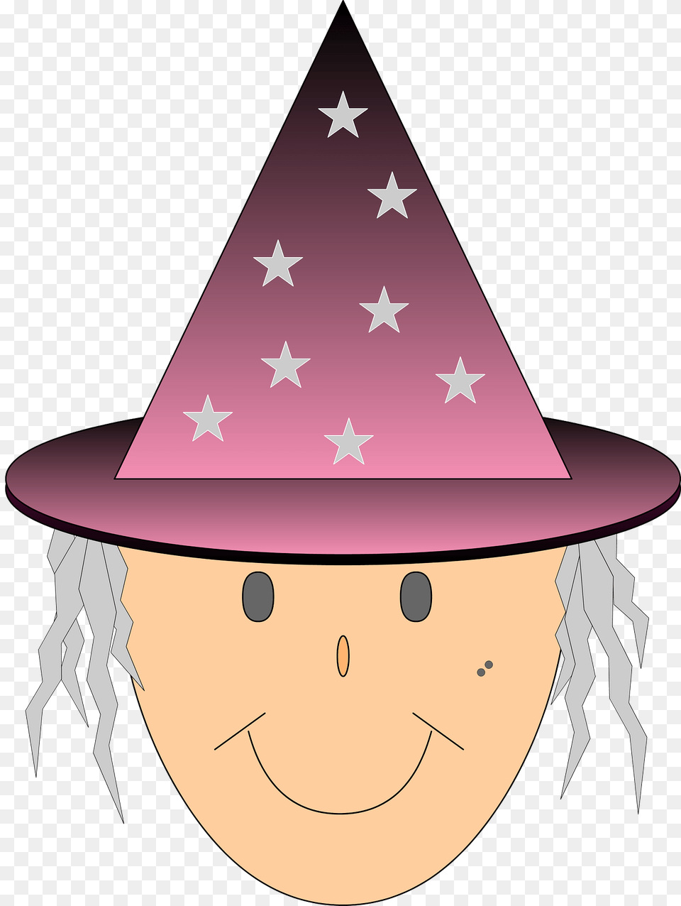 Smiling Witch Face Clipart, Clothing, Hat, Head, Person Free Png