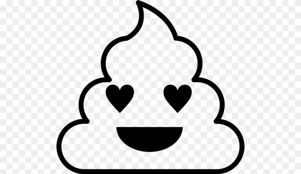 Smiling With Heart Eyes Poop Emoji Rubber Stamp Emoji Stamps, Stencil, Silhouette Free Png Download