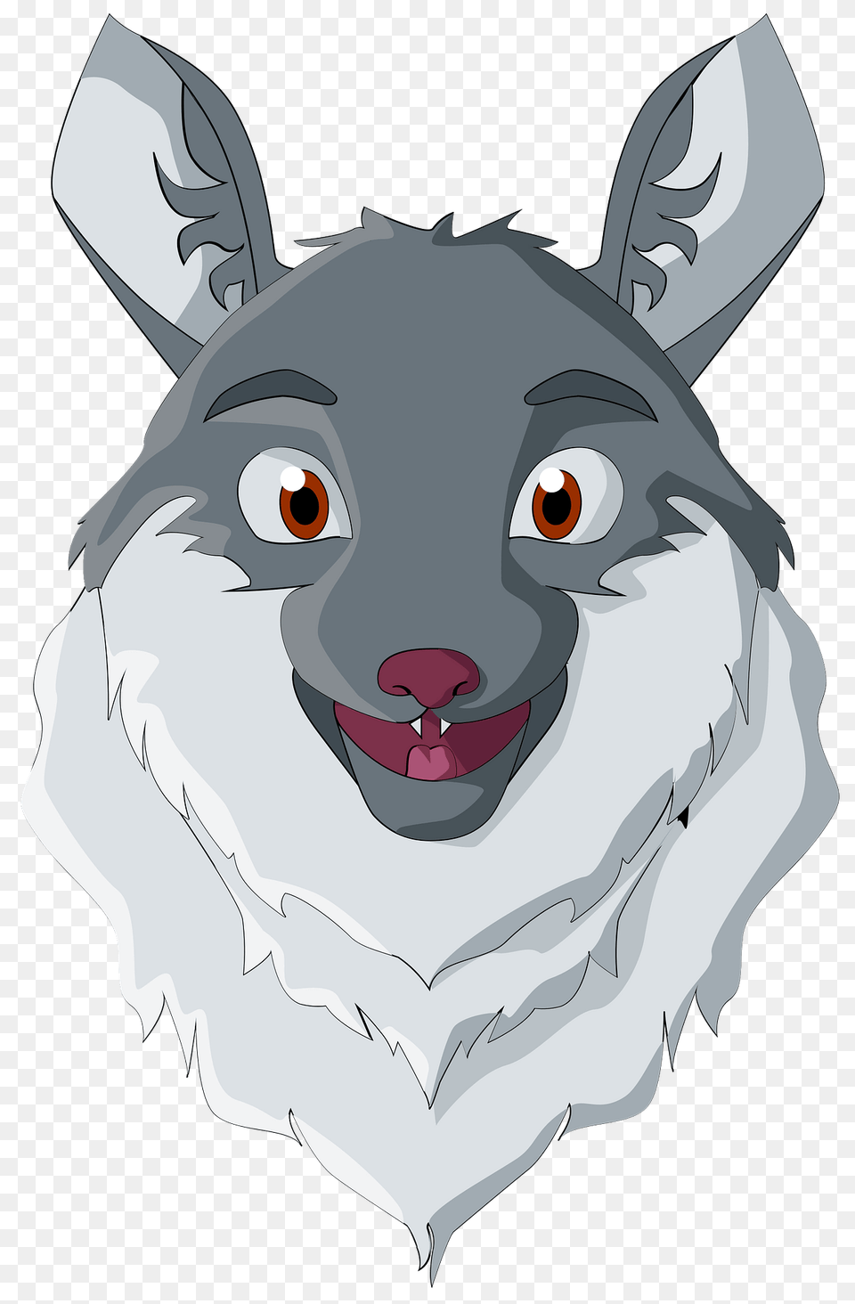 Smiling Wolf Head Clipart, Animal, Mammal, Fish, Sea Life Free Png Download