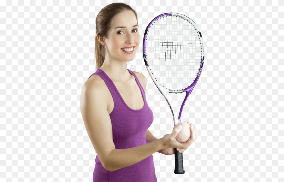 Smiling Woman With A Tennis Racket Woman With A Tennis Racket, Ball, Baseball, Baseball (ball), Tennis Racket Free Transparent Png