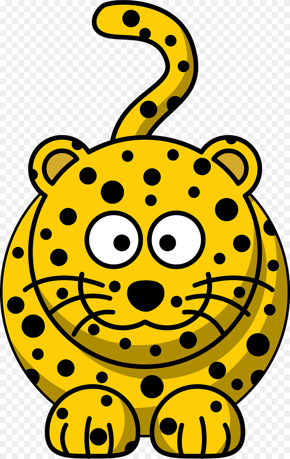 Smiling Yellow Leopard With Big Eyes Clipart, Animal, Tortoise, Sea Life, Reptile Png