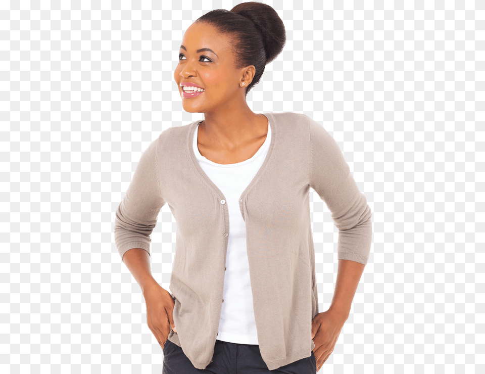 Smiling Young Woman Girl, Home Decor, Sweater, Clothing, Linen Png