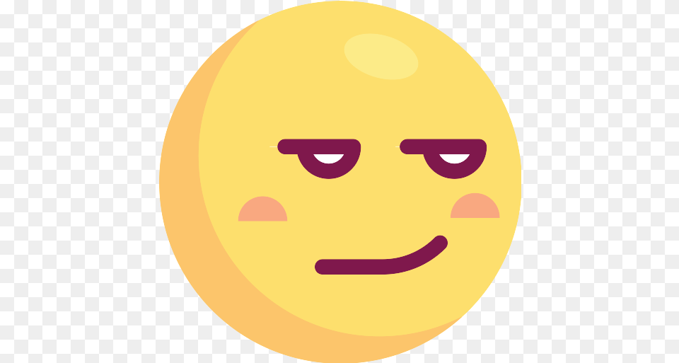 Smirking Emoji Icon Circle, Face, Head, Person, Food Free Transparent Png