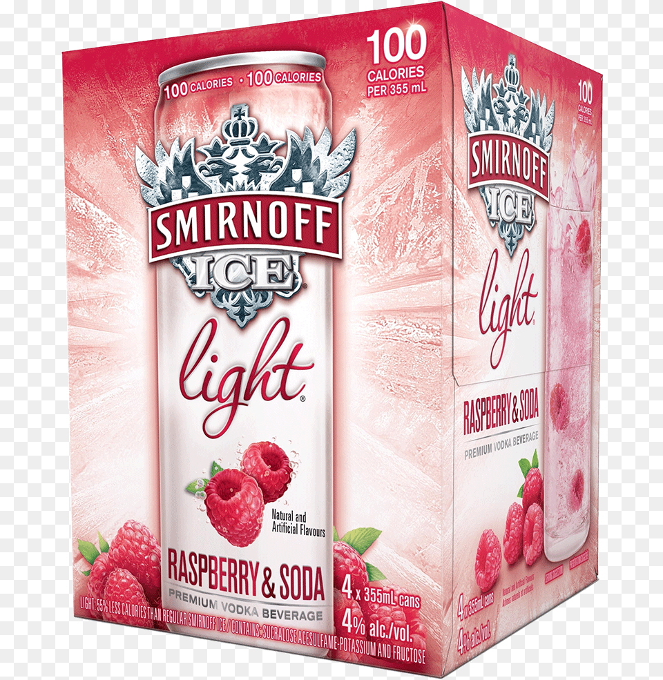 Smirnoff Ice Light Raspberry Amp Soda Smirnoff Ice, Berry, Food, Fruit, Plant Free Png