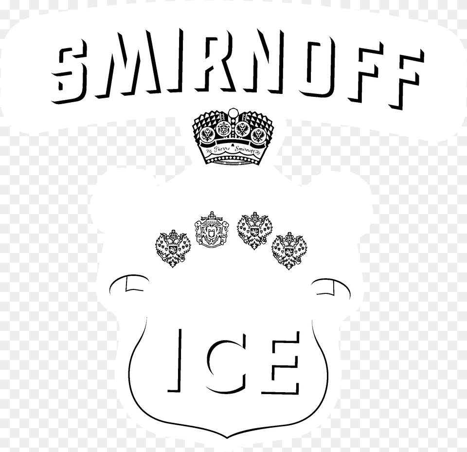 Smirnoff Ice Logo Black And White Illustration, Badge, Symbol, Accessories, Wedding Png Image