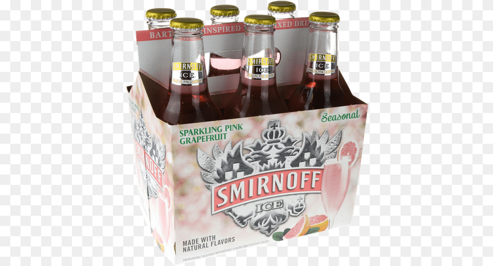 Smirnoff Ice Seasonal 6 Pack Smirnoff Ice Malt Beverage Premium Original 6 Pack, Alcohol, Beer, Bottle, Lager Free Transparent Png