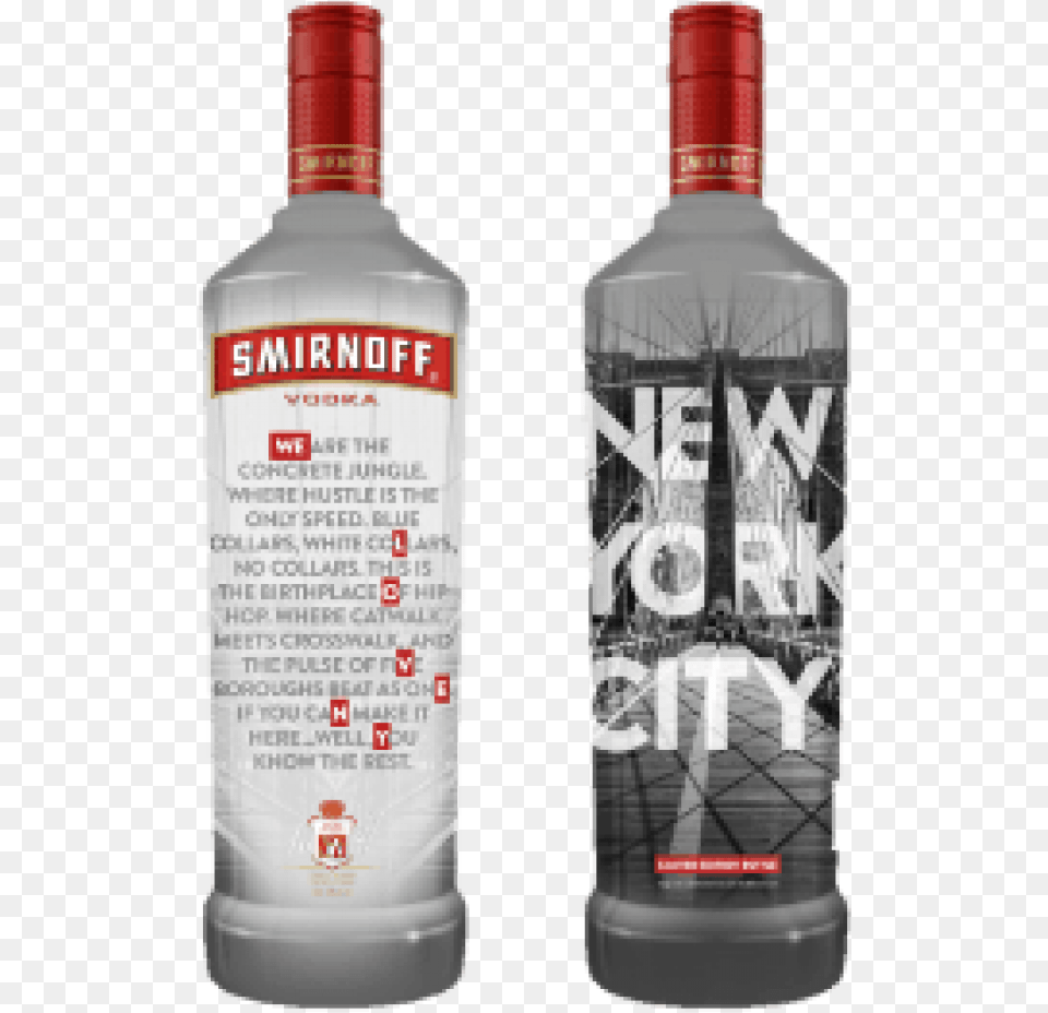 Smirnoff Nyc Label Vodka Smirnoff Local Bottle, Alcohol, Beverage, Liquor, Gin Free Transparent Png