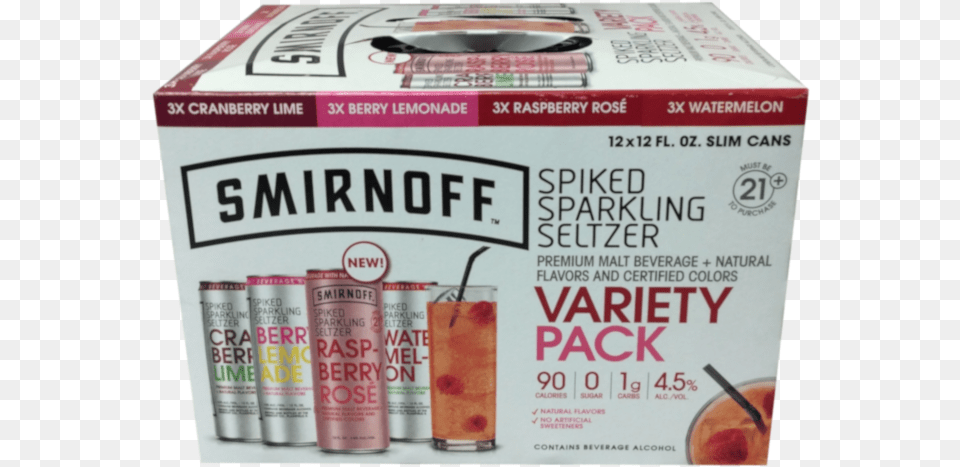 Smirnoff Spiked Sparkling Seltzer Variety Pack 12 Smirnoff Sparkling Seltzer Spiked Variety Pack, Can, Tin Free Png Download