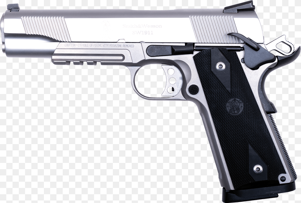 Smith Amp Wesson 1911 Government 45 Auto Stainless Wrail 1911 40 Sampw, Firearm, Gun, Handgun, Weapon Png Image