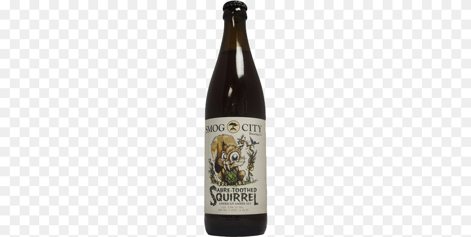 Smog City Brewing Co Smog City Sabretooth Squirrel Amber Ale 500 Ml Bottle, Alcohol, Beer, Beverage, Beer Bottle Png