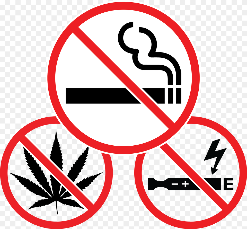 Smoke And Vape Signage No Smoking No Vaping No Marijuana, Sign, Symbol, Road Sign Png