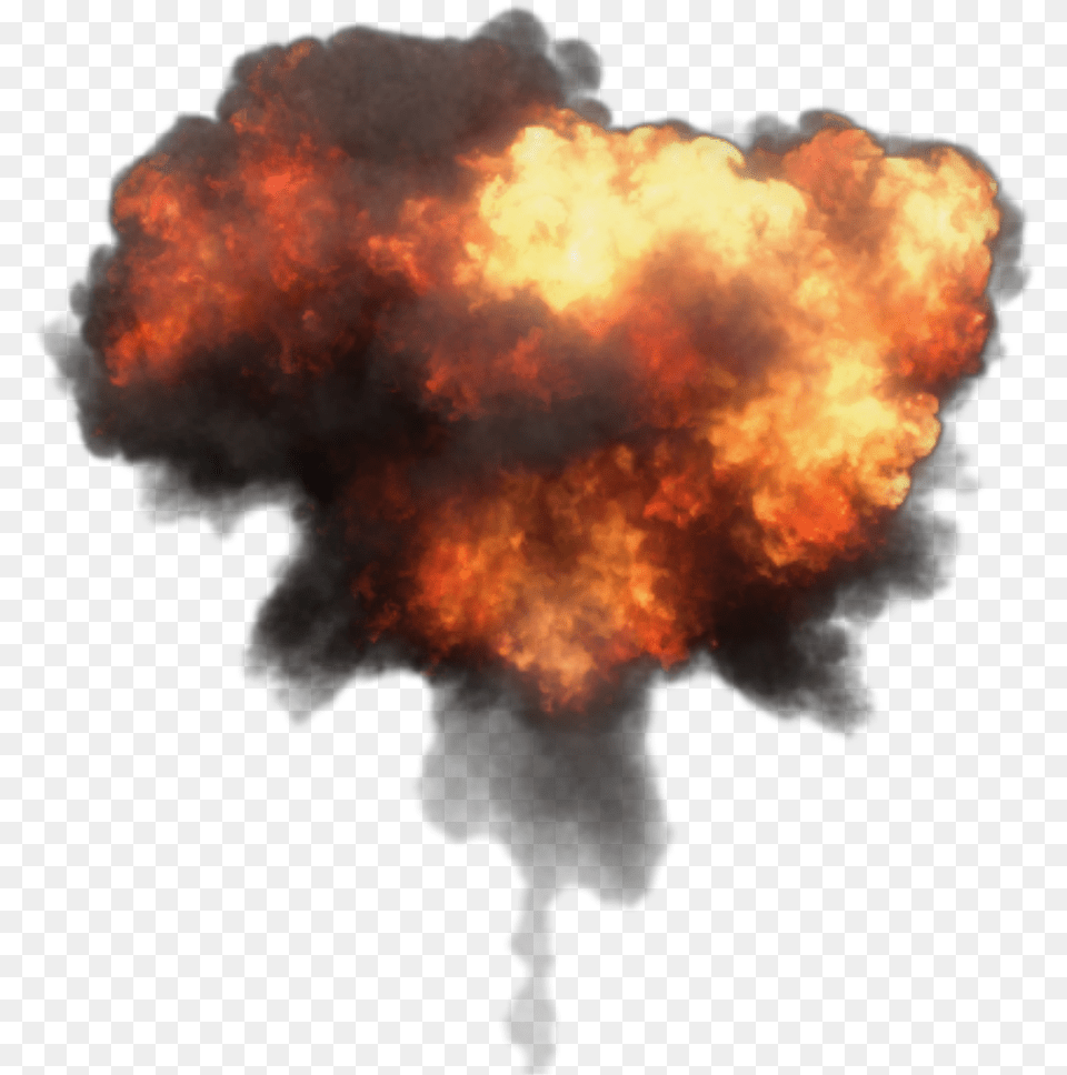 Smoke Fire Freetoedit Explosion Sticker, Bonfire, Flame Png Image