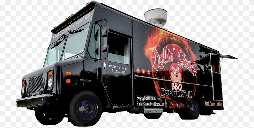 Smoke Food Truck Truck, Transportation, Vehicle, Advertisement, Machine Free Png Download