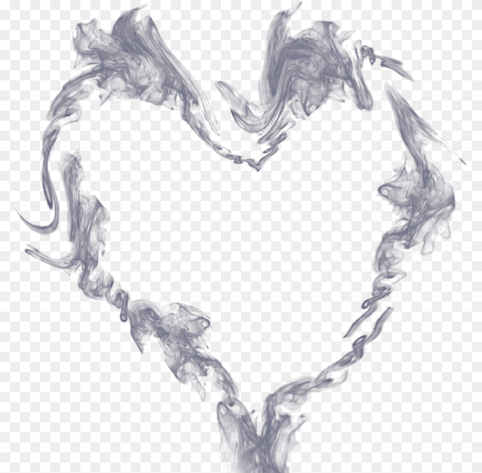 Smoke Heart, Stencil, Person, Animal, Bird Png Image