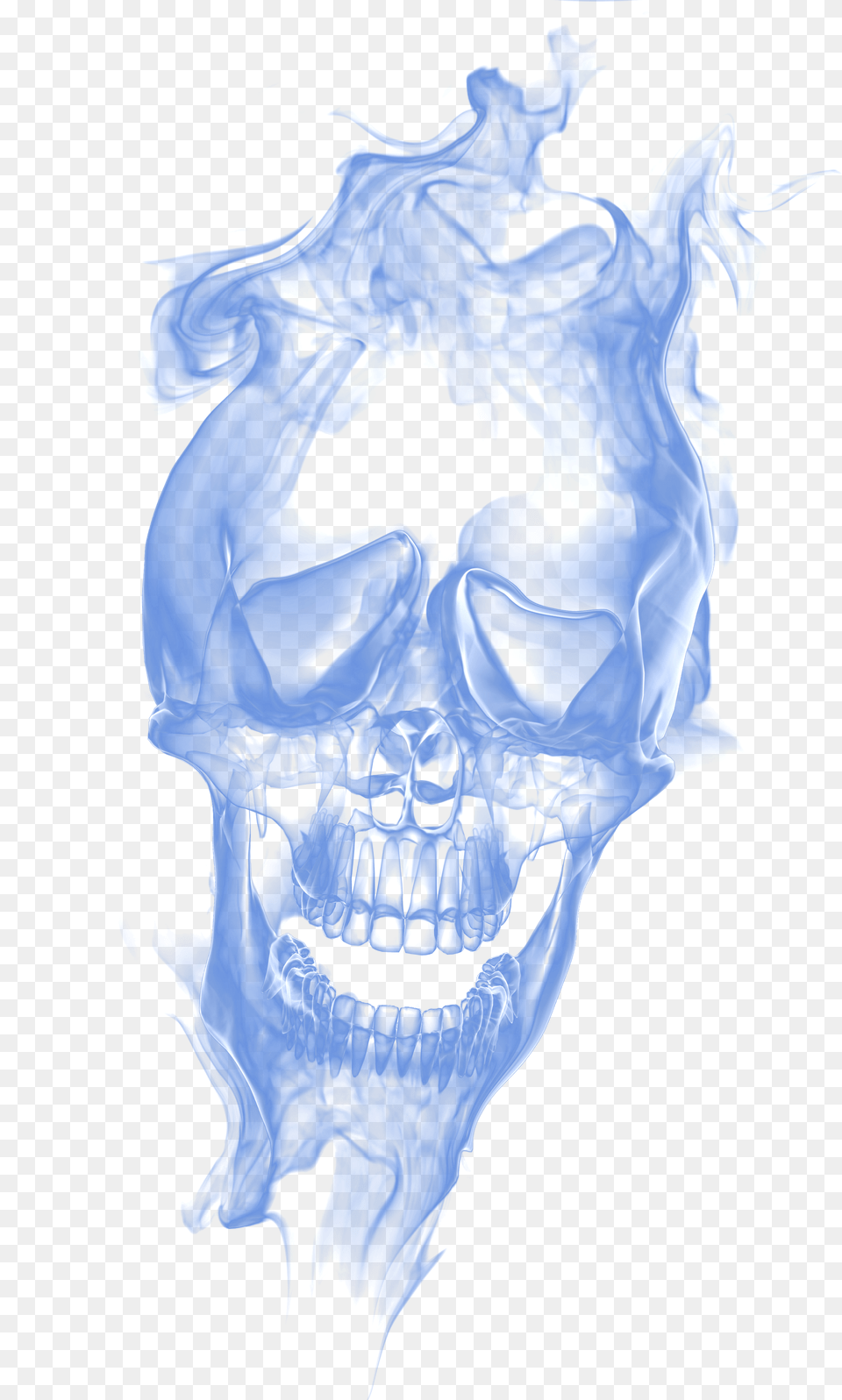 Smoke Skull Blue Smoke Skull Png Image