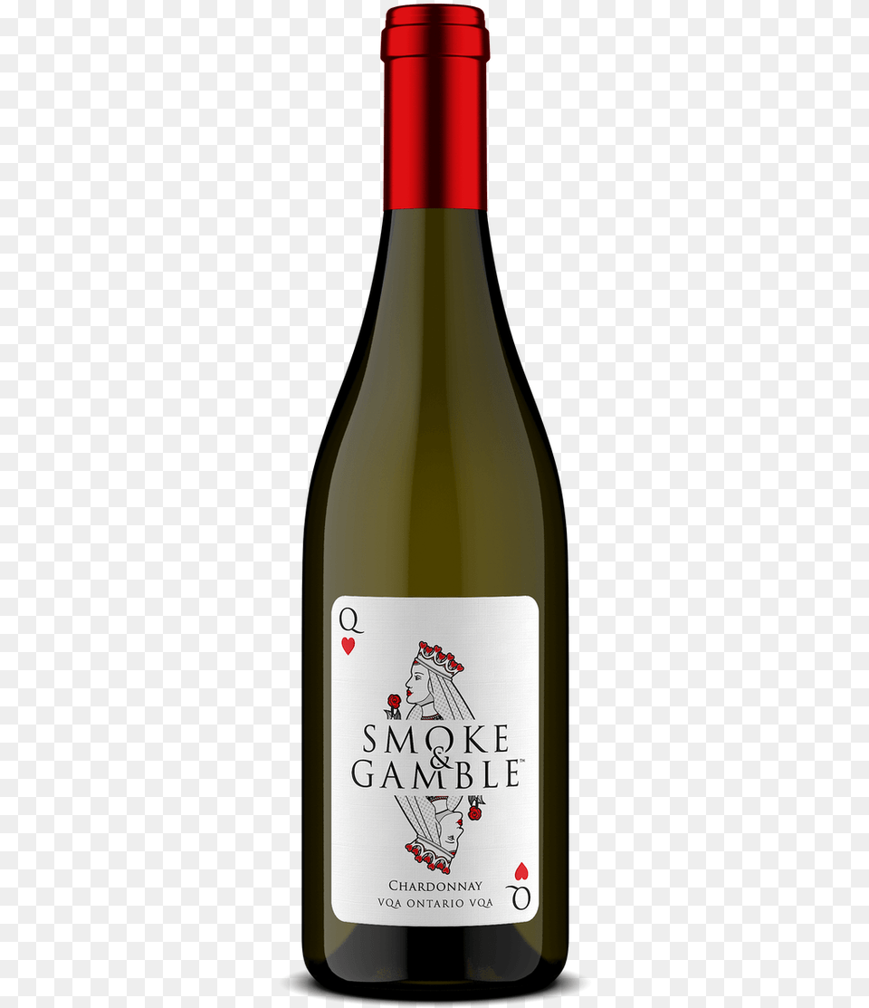 Smokeampgamble Queen Of Hearts Chardonnay Glass Bottle, Alcohol, Beverage, Wine, Liquor Free Png Download