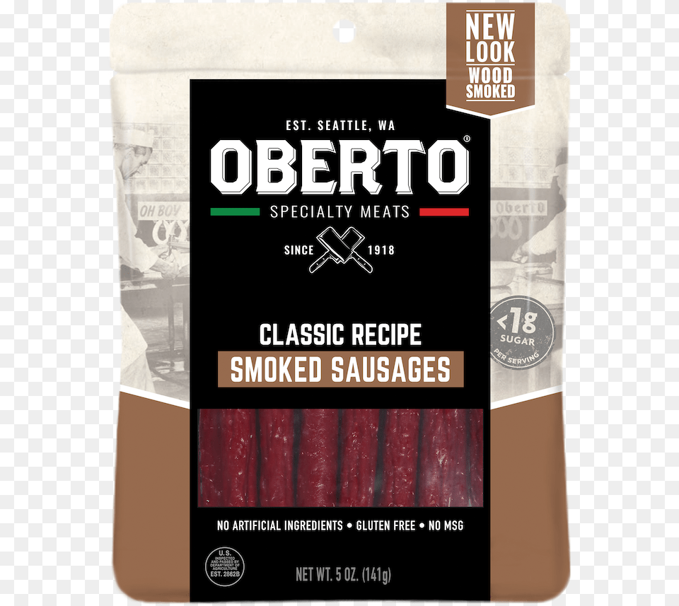 Smoked Sausage Classic Oberto Butchers Cut Bacon Jerky, Advertisement, Poster, Adult, Wedding Free Png Download