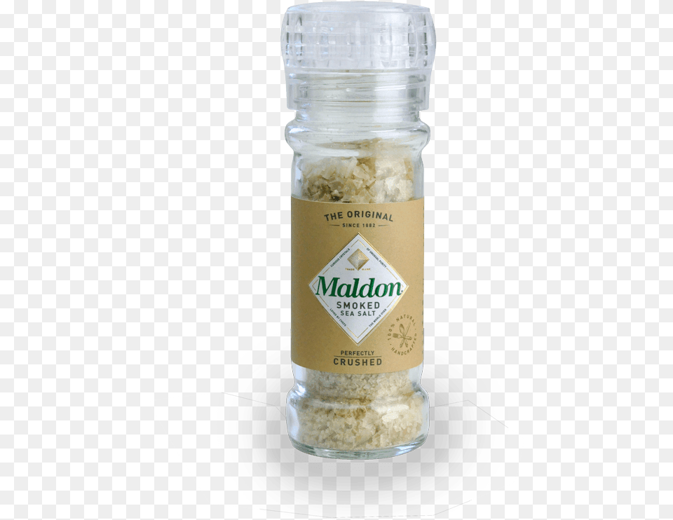 Smoked Sea Salt Flakes Mill 55g Maldon, Powder, Jar Png