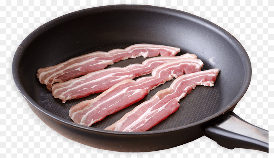 Smoked Streaky Bacon Bacon In Frying Pan, Food, Meat, Pork, Cooking Pan Free Png Download