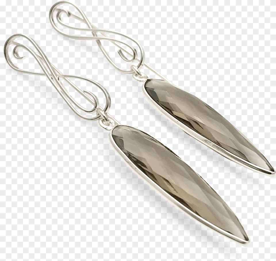 Smokey Quartz Gallery Earrings Long Dangle Earrings, Accessories, Earring, Jewelry, Silver Png Image