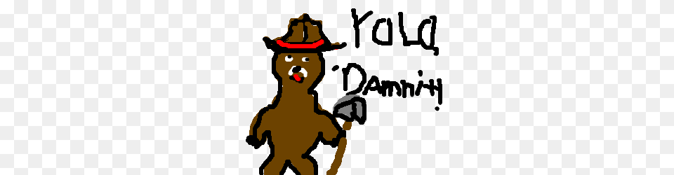 Smokey The Bear Saying Yolo, Baby, Person, Clothing, Hat Png Image