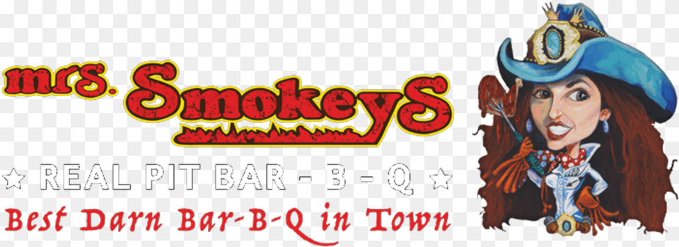 Smokeys Real Pit Bar B Q Illustration, Adult, Person, Woman, Female Png Image