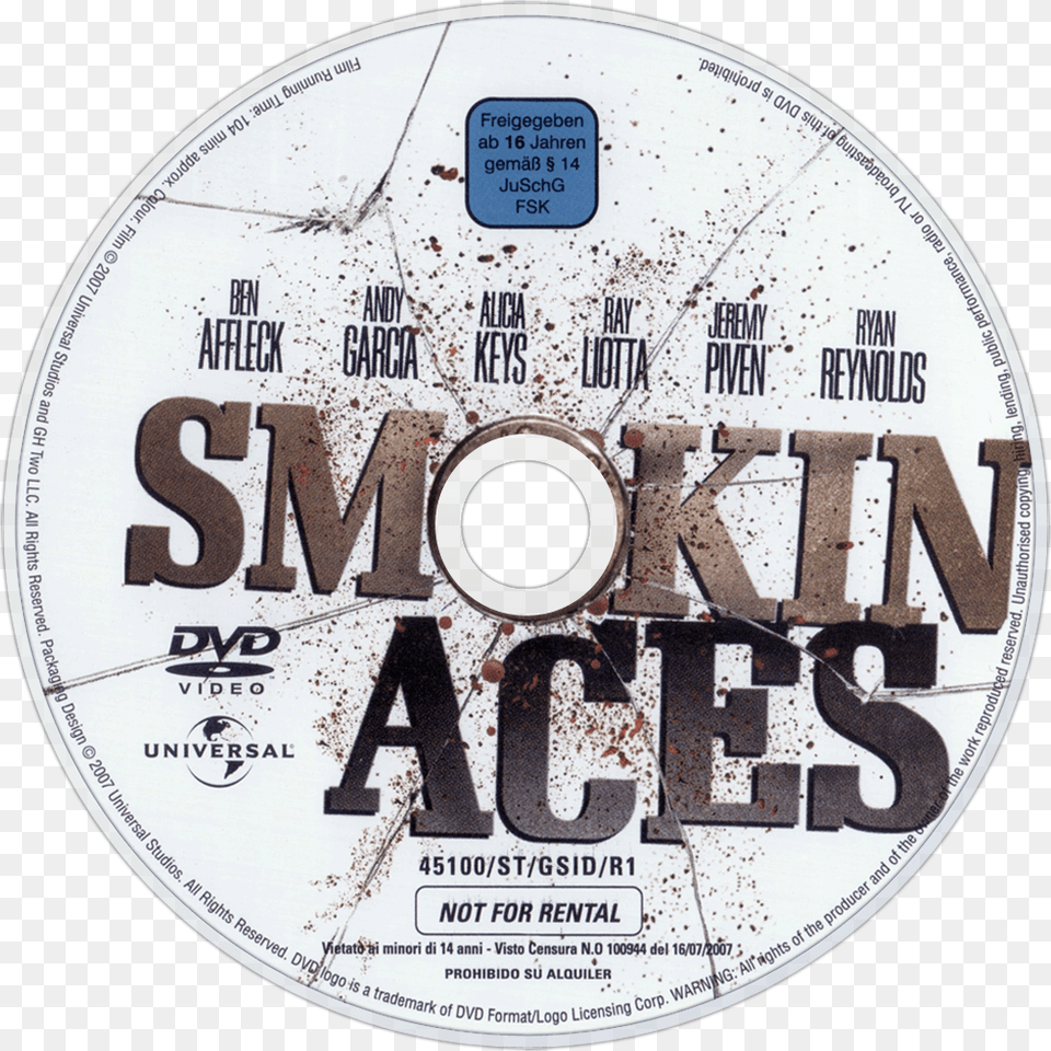 Smokin Aces Dvd Label, Disk Png