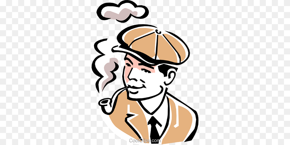 Smoking A Pipe Royalty Vector Clip Art Illustration, Baby, Person, Hat, Clothing Free Png
