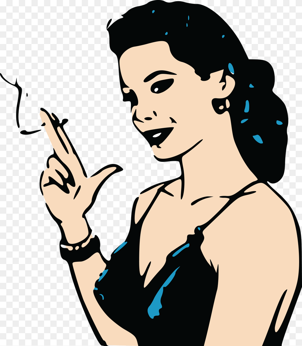 Smoking Clipart 5 Woman Smoking, Adult, Female, Person, Face Free Png Download