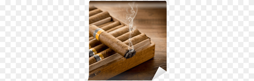 Smoking Cuban Cigar Over Box On Wood Background Wall Tobacco Cigar, Face, Head, Person, Smoke Free Transparent Png