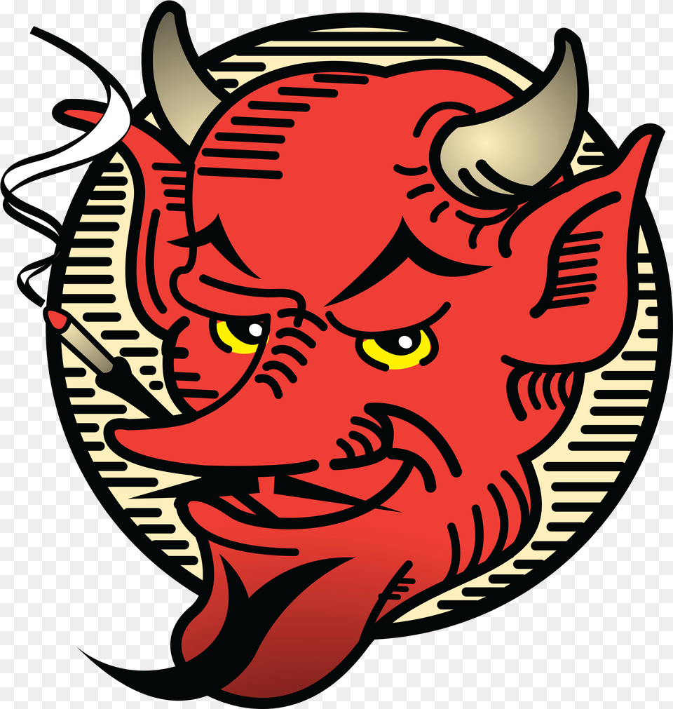 Smoking Devil Face Tattoo Design Image Takm Logolar, Baby, Person Free Png