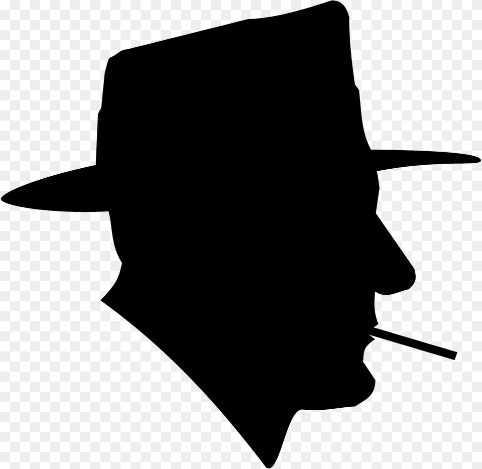 Smoking Man In Fedora Silhouette, Clothing, Hat, Animal, Fish Free Transparent Png