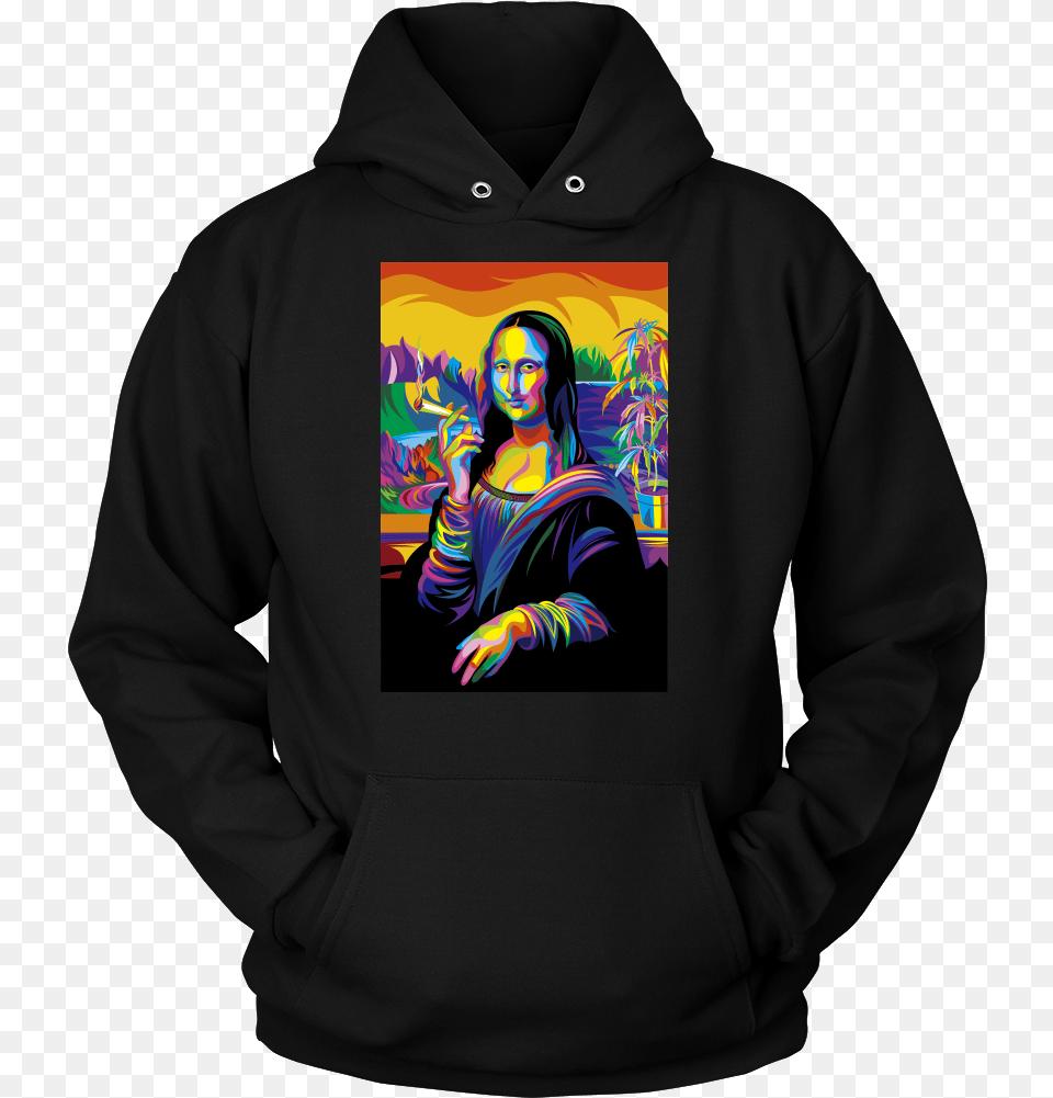 Smoking Mona Lisa Hoodie Louvre Mona Lisa, Adult, Sweatshirt, Sweater, Person Free Png Download