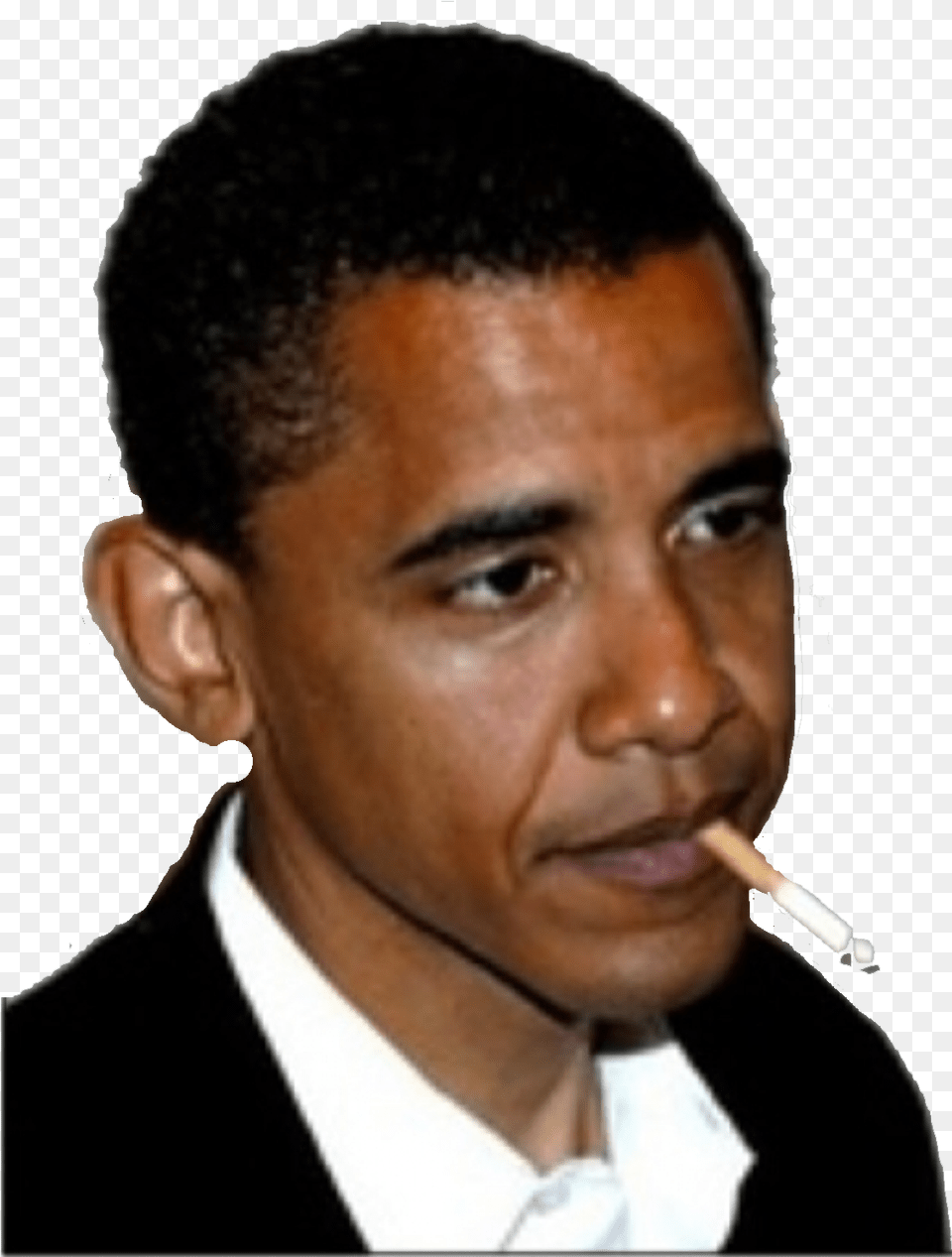 Smoking Obama, Person, Face, Head, Portrait Png